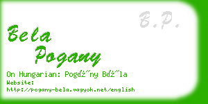bela pogany business card